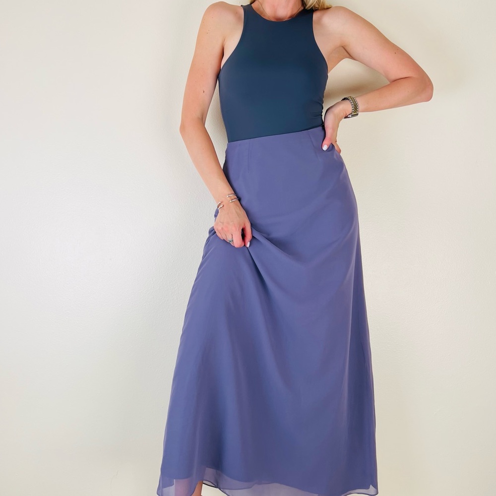 Alfred Angelo Full length lined A-line lilac pastel maxiskirt